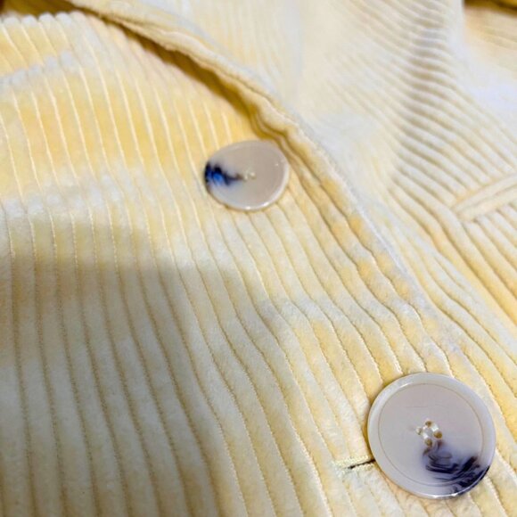 NWOT ZARA YELLOW CORDUROY DOUBLE BREASTED BLOGGER'S FAVORITE BLAZER - L - Picture 8 of 9